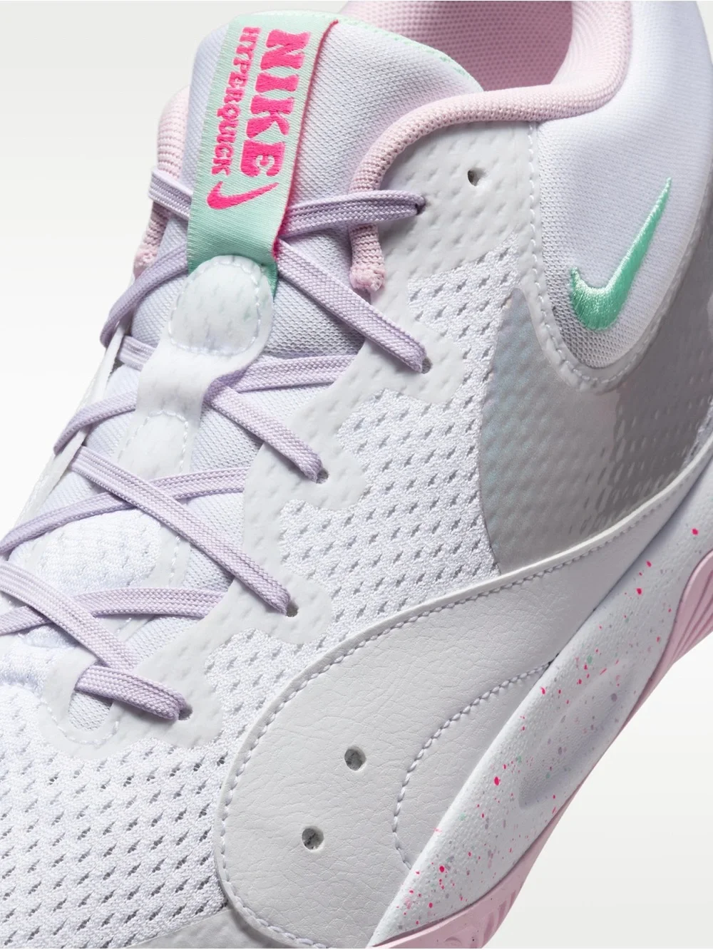 NWOB Nike Hyperquick Womens Volleyball Sneakers White Pink Purple Speckled 9.5